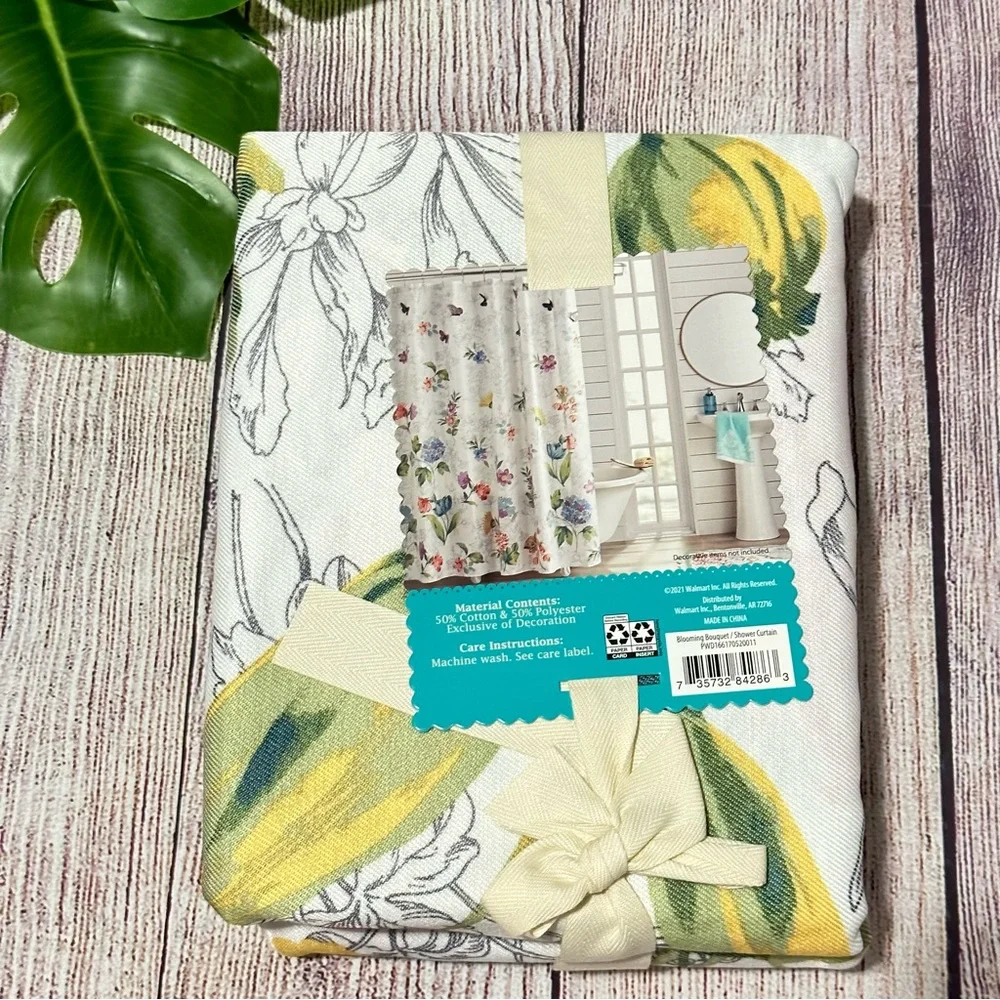 The Pioneer Woman Blooming Bouquet Floral Embroidered Cotton-Rich Shower…